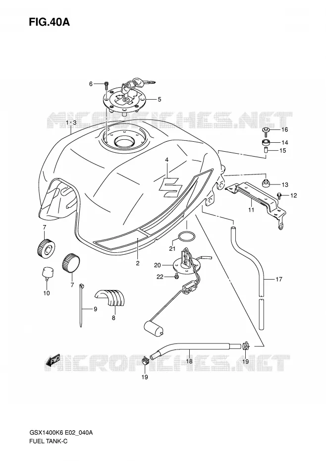 RESERVOIR D'ESSENCE (GSX1400K7) Suzuki MOTO 1400 GSX 2006  GSX1400U1K6(E2)