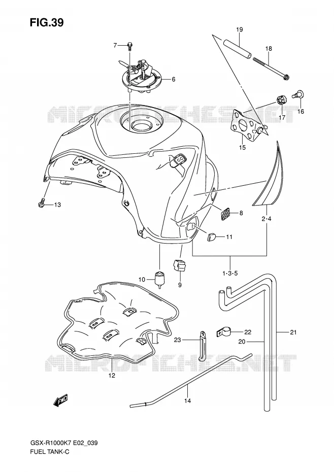 RESERVOIR D'ESSENCE (MODEL K7) Suzuki MOTO 1000 GSX-R 2007  GSX-R1000U2K7(E2)
