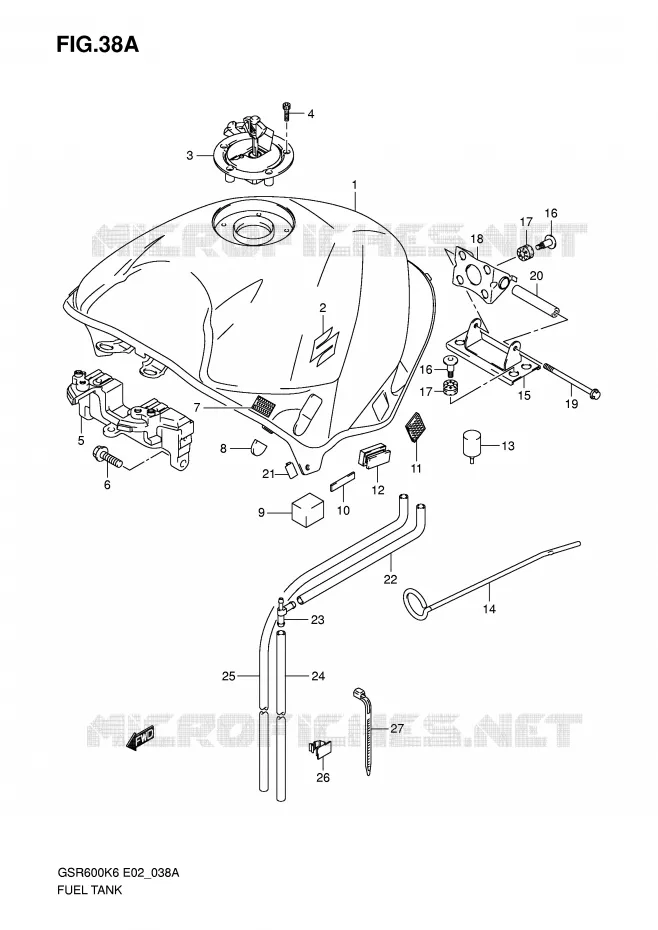 RESERVOIR D'ESSENCE (MODEL K7) Suzuki MOTO 600 GSR 2010  GSR600UL0(E2)