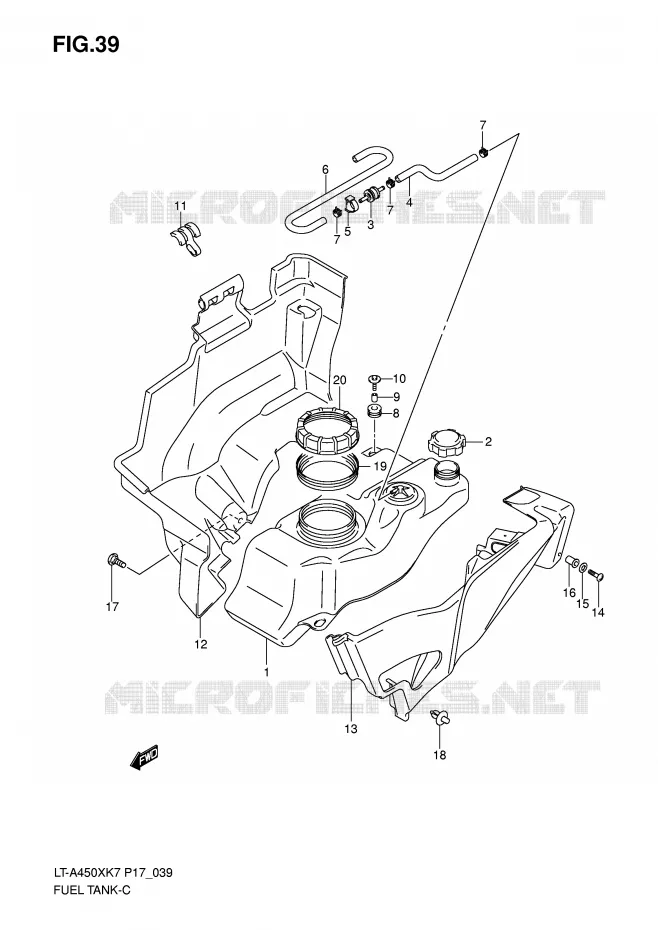 RESERVOIR D'ESSENCE Suzuki QUAD 450 KINGQUAD 2008  LT-A450XK8(P17)