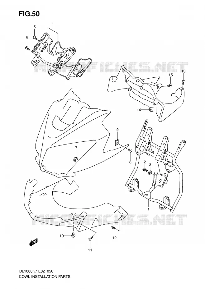 SUPPORT CARENAGE AVANT Suzuki MOTO 1000 V-STROM 2010  DL1000L0(P37)