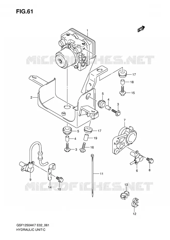 SYSTÈME ABS (GSF1250AK7/SAK7/AK8/SAK8/AK9/SAK9/SAZK9/SL0/SAL0) Suzuki MOTO 1250 BANDIT-N 2007  GSF1250AK7(E2)