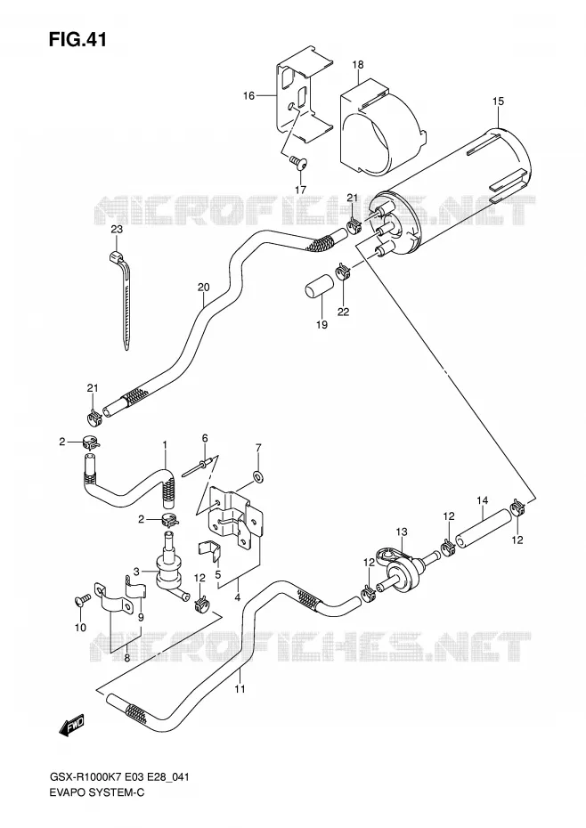 SYSTEME DE RECYCLAGE DES VAPEURS DE CARBURANT (E33) Suzuki MOTO 1000 GSX-R 2007  GSX-R1000 K7 (E33)