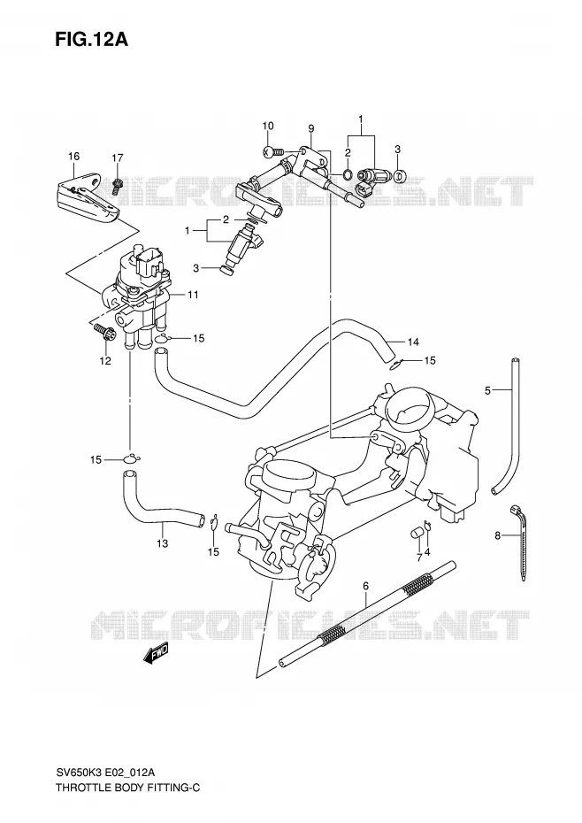 SYSTÈME D'INJECTION (MODEL K7) Suzuki MOTO 650 SV-S 2007  SV650SAK7(E2)