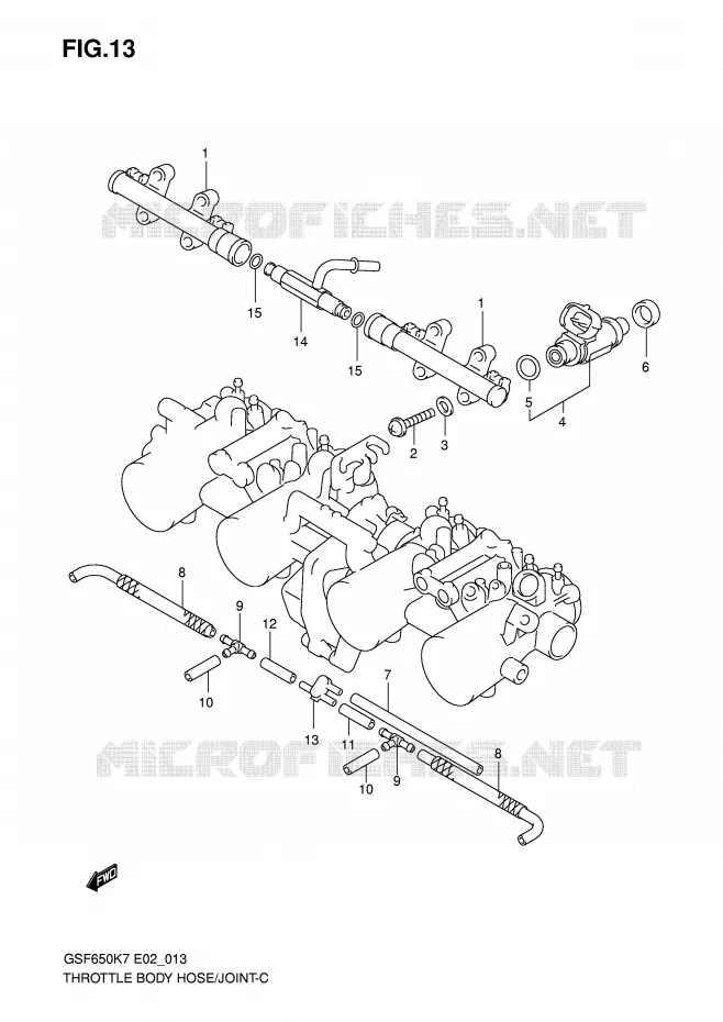 SYSTÈME D'INJECTION Suzuki MOTO 650 BANDIT 2008  GSF650SAK8(E2)