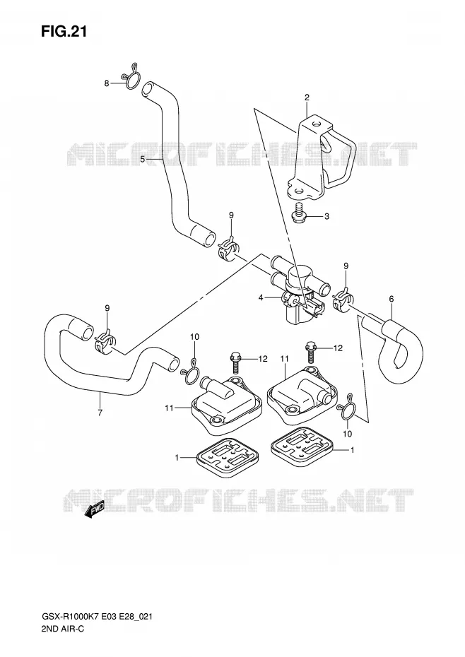 SYSTEME RECYCLAGE GAZ ECHAPPEMENT Suzuki MOTO 1000 GSX-R 2008  GSX-R1000 K8 (E33)