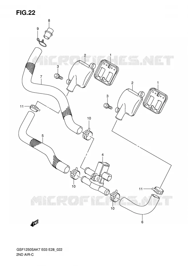 SYSTEME RECYCLAGE GAZ ECHAPPEMENT Suzuki MOTO 1250 BANDIT-S 2009  GSF1250SAK9(E3/E28)