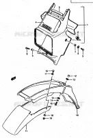 BOL DE PHARE   GARDE BOUE AVANT (DR500RH) pour Suzuki DR 500 1987