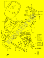 CARENAGES - ETIQUETTES (MODELE P) CARENAGES/CADRE 650 suzuki-moto DR 1995 DP006887