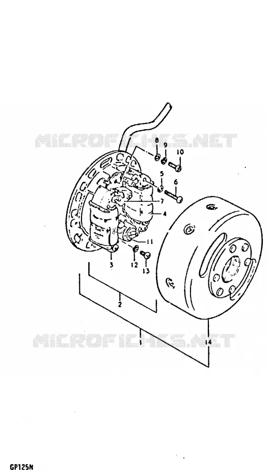 ALLUMAGE ROTOR - STATOR (E2, E4, E17, E18, E21, E22) Suzuki MOTO 125 GP 1992  GP125UN(C/N)