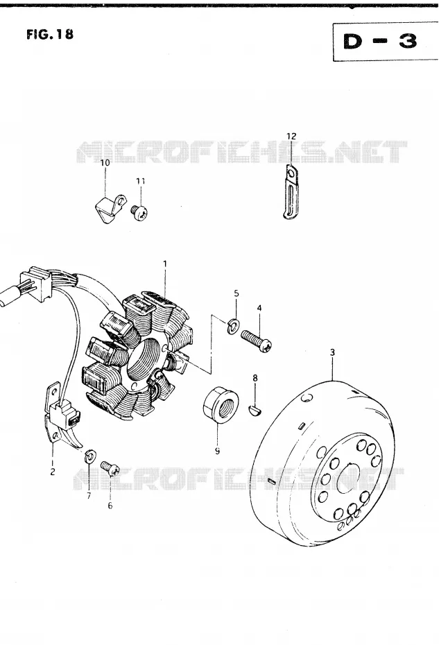 ALLUMAGE ROTOR - STATOR (E2, E4, E18, E21, E22, E25, E39) Suzuki MOTO 250 DR 1982  DR250SZ(E1)