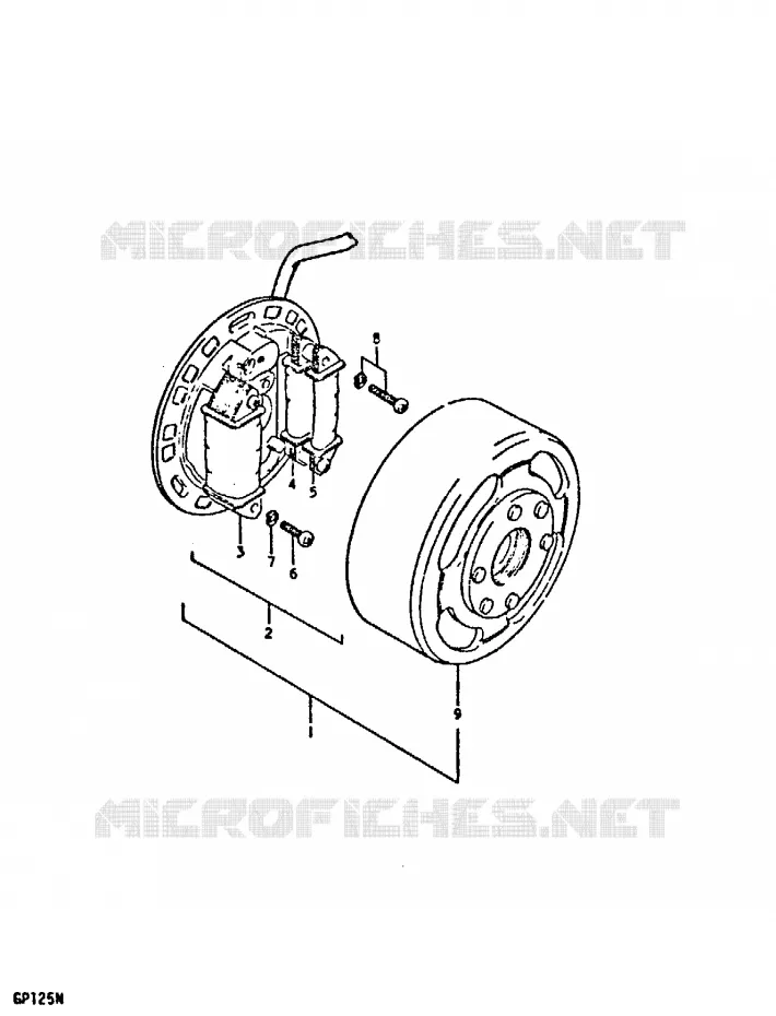 ALLUMAGE ROTOR - STATOR (E6, E10, E13) Suzuki MOTO 125 GP 1978  GP125UC(C/N)