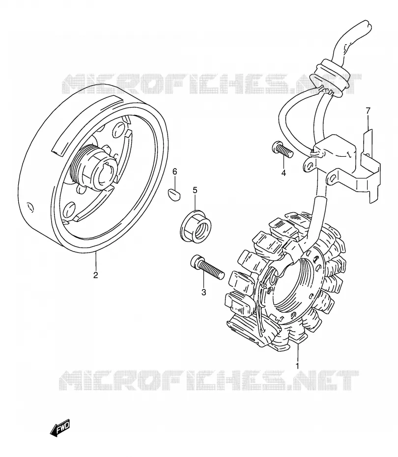 ALLUMAGE ROTOR - STATOR (MODELE L/M/N) Suzuki MOTO 250 DR 1992  DR250SN(E24)