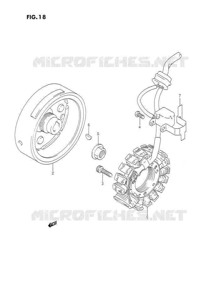 ALLUMAGE ROTOR - STATOR (MODELE L/M/N) Suzuki MOTO 350 DR 1994  DR350SR/SHR(E2)