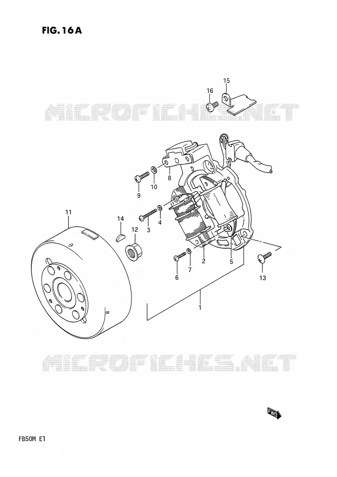 ALLUMAGE ROTOR - STATOR (MODELE M) Suzuki SCOOTER 50 FB 1991  FB50M(E1)
