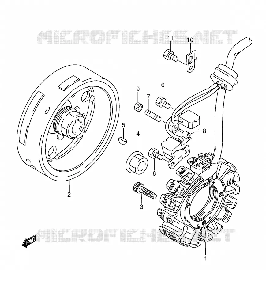 ALLUMAGE ROTOR - STATOR (MODELE P/R/S/T) Suzuki MOTO 350 DR 1995  DR350S(E3)