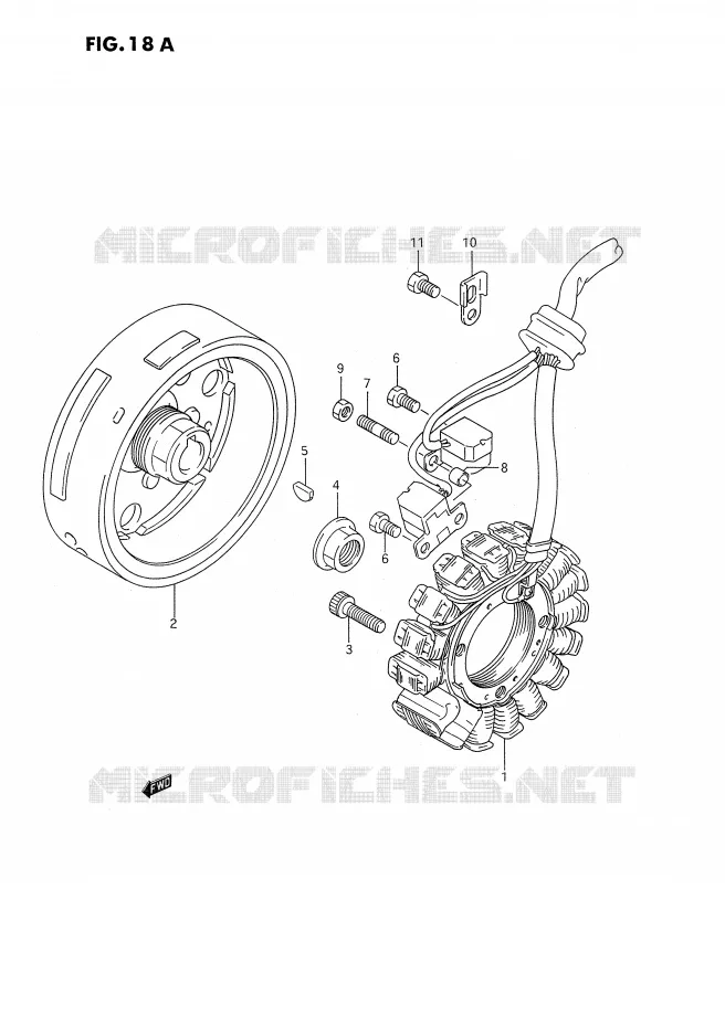 ALLUMAGE ROTOR - STATOR (MODELE P/R) Suzuki MOTO 350 DR 1992  DR350SHN(E2)