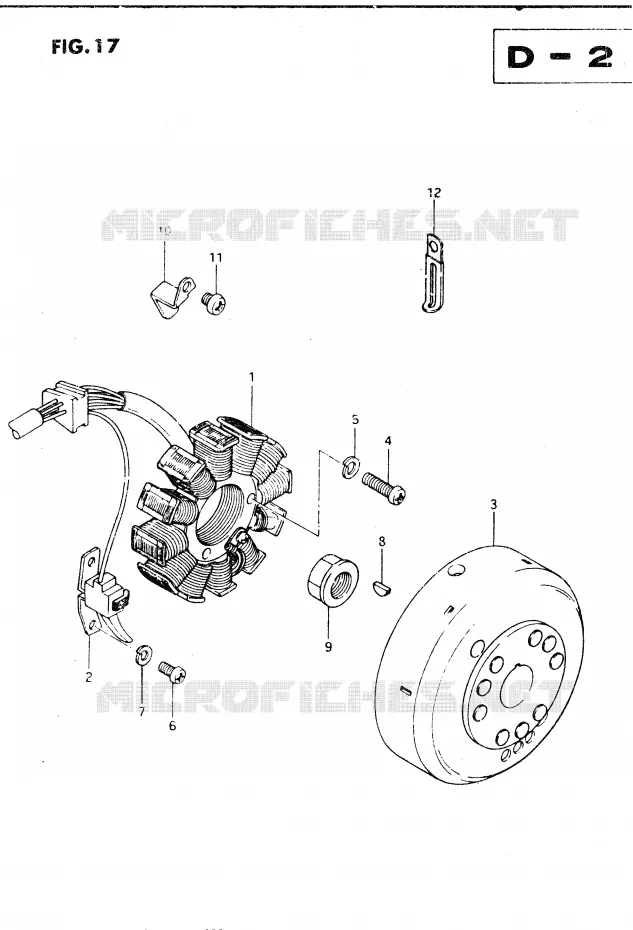 ALLUMAGE ROTOR - STATOR Suzuki MOTO 250 DR 1983  DR250SD(E1)