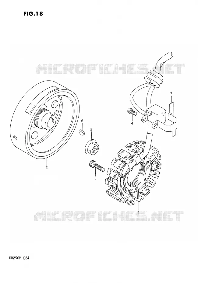 ALLUMAGE ROTOR - STATOR Suzuki MOTO 250 DR 1991  DR250M(E24)