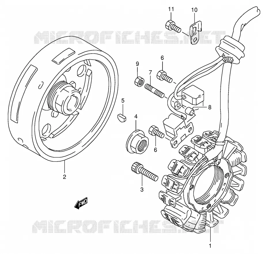 ALLUMAGE ROTOR - STATOR Suzuki MOTO 350 DR 1998  DR350W(E1)