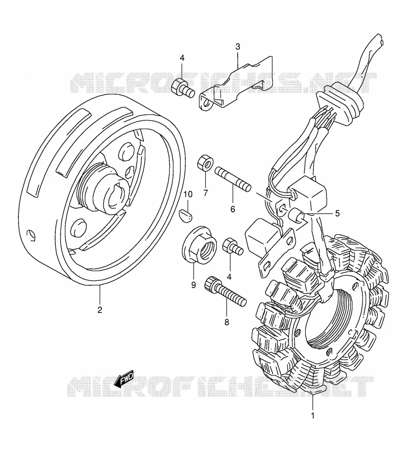 ALLUMAGE ROTOR - STATOR Suzuki MOTO 350 DR 1999  DR350SEX(E2)