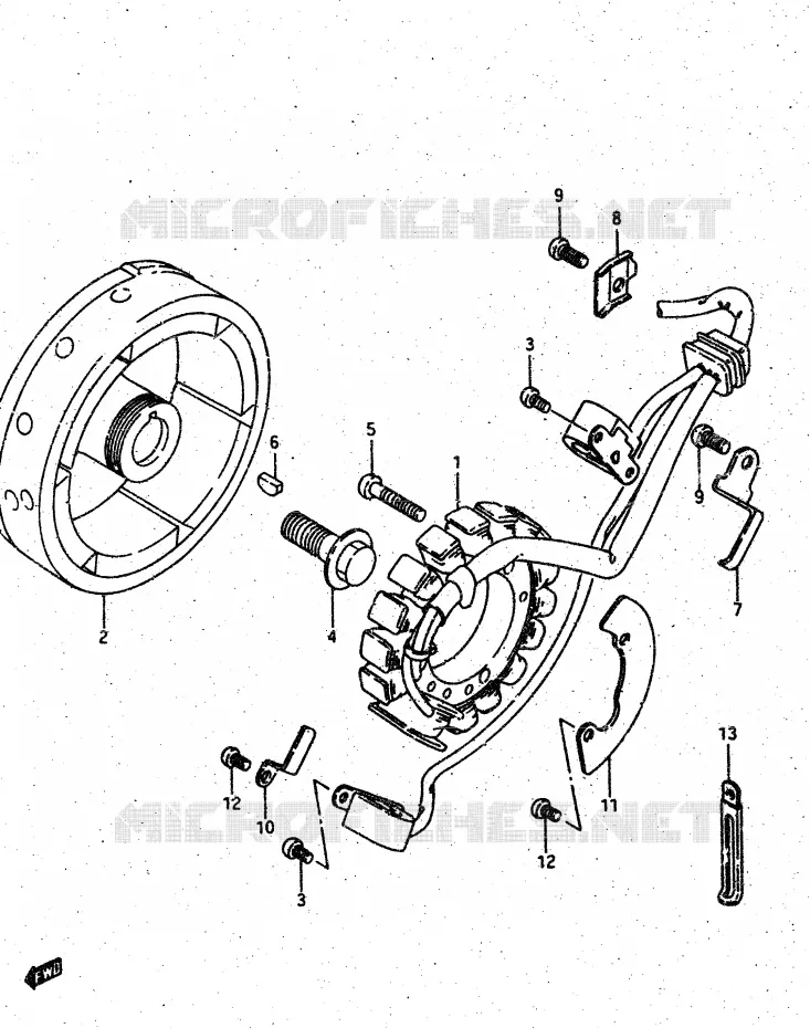 ALLUMAGE ROTOR - STATOR Suzuki MOTO 500 DR 1986  DR500SG(G/H/J)