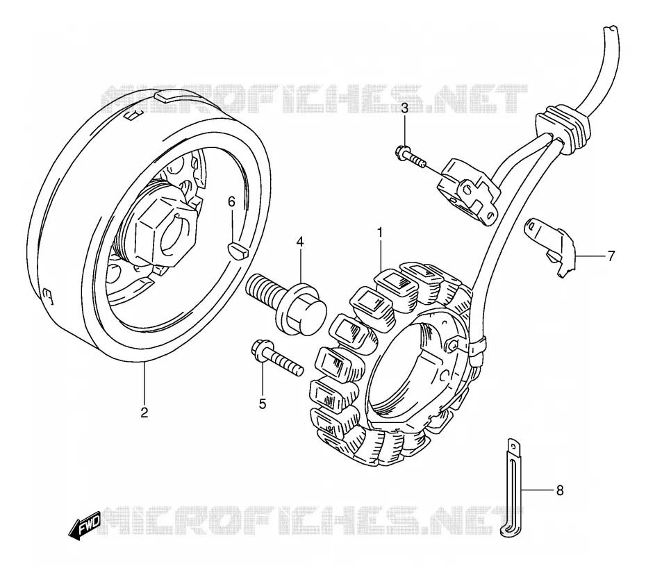 ALLUMAGE ROTOR - STATOR Suzuki MOTO 650 DR 1995  DR650REUS(E2)