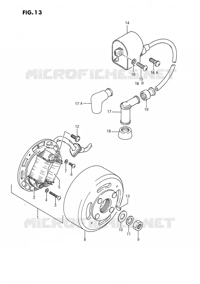 ALLUMAGE ROTOR - STATOR Suzuki MOTO 80 DS 1989  DS80K(E24)