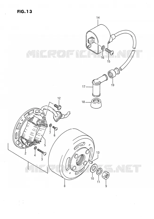 ALLUMAGE ROTOR - STATOR Suzuki MOTO 80 DS 1989  DS80K(E3)