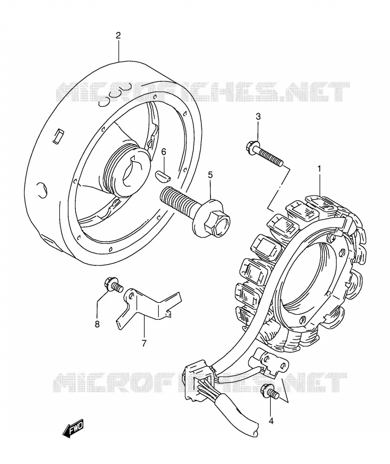 ALLUMAGE ROTOR - STATOR Suzuki MOTO 800 DR 1993  DR800SUP