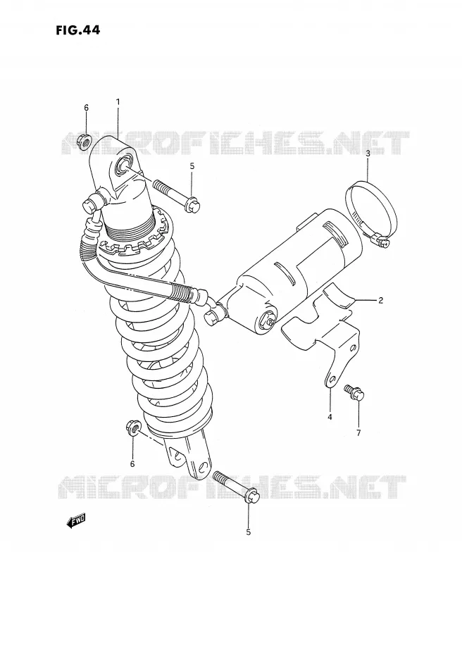 AMORTISSEUR ARRIERE (DR350SL/SM/SN/SP/SR) Suzuki MOTO 350 DR 1993  DR350SHP(E2)