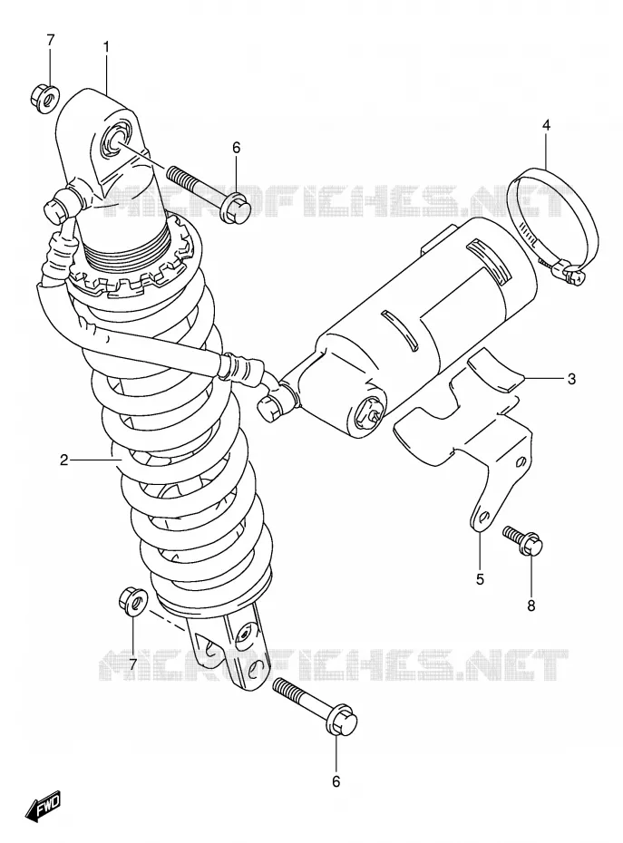 AMORTISSEUR ARRIERE Suzuki MOTO 350 DR 1991  DR350M(E1)