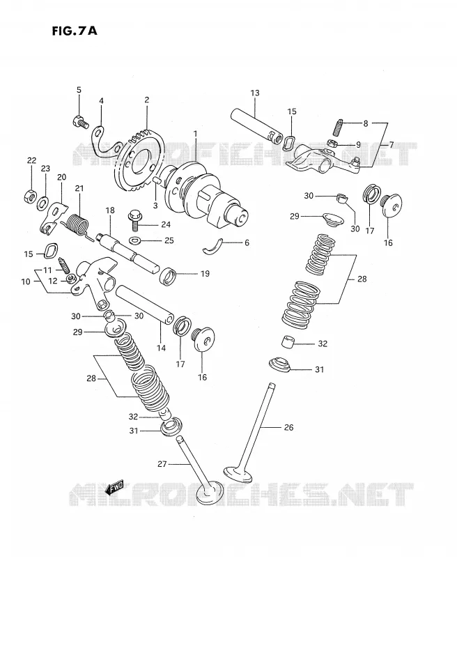 ARBRE A CAMES - SOUPAPES (MODELE R) Suzuki MOTO 350 DR 1994  DR350SHR(E2)