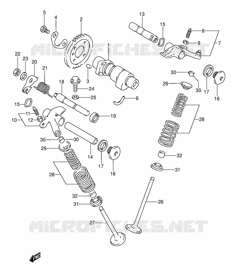 ARBRE A CAMES - SOUPAPES Suzuki MOTO 250 DR 1994  DR250SR(E24)