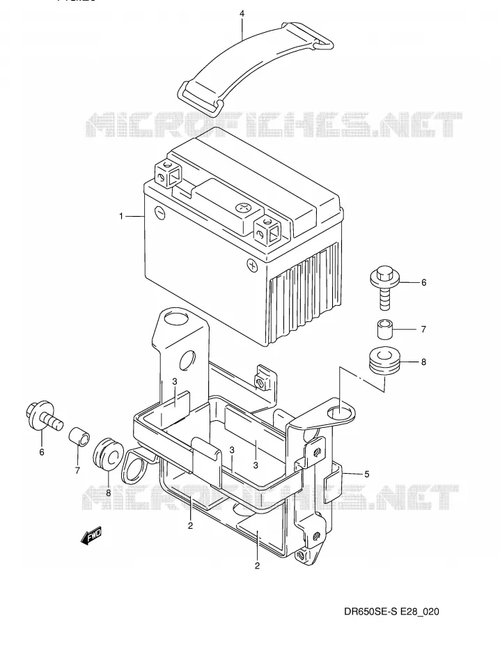 BATTERIE (MODELE N/P) Suzuki MOTO 650 DR 1995  DR650SES(E28)