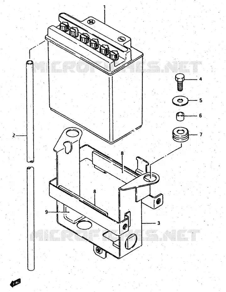 BATTERIE Suzuki MOTO 500 DR 1988  DR500SJ(G/H/J)