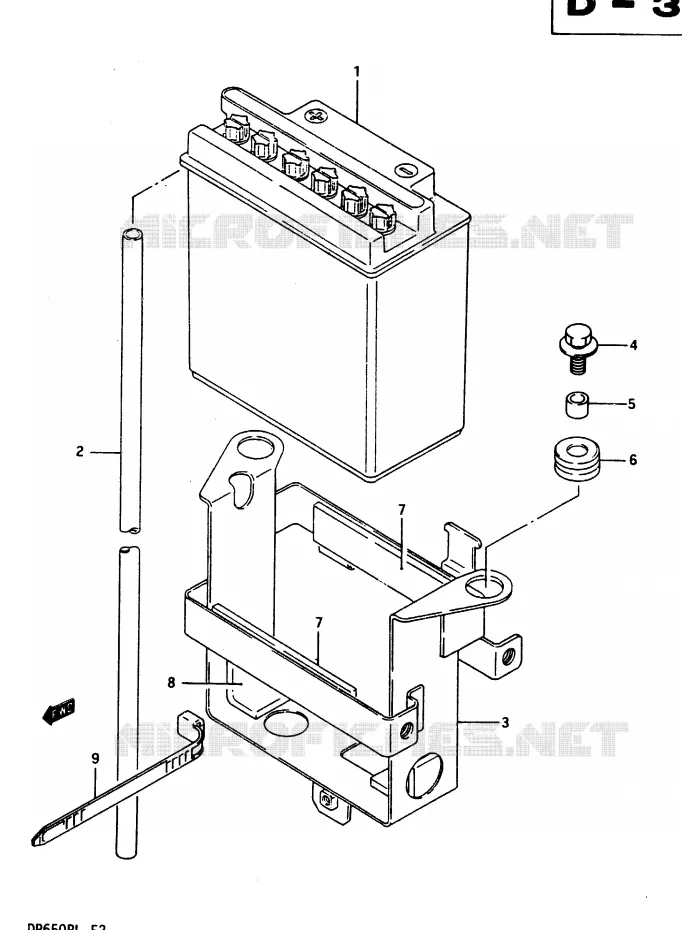 BATTERIE Suzuki MOTO 650 DR 1990  DR650RL(L)