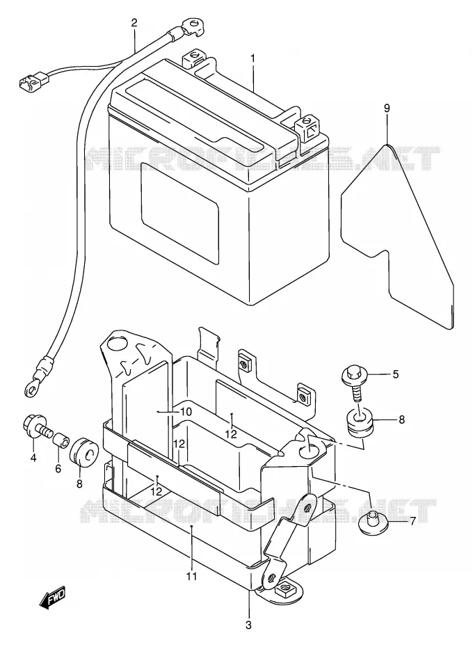 BATTERIE Suzuki MOTO 650 DR 1995  DR650REUS(E2)