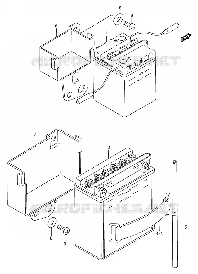 BATTERIE Suzuki SCOOTER 100 FB 1986  FB100DG(E71)