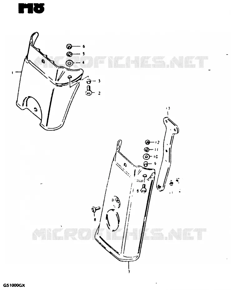 BAVETTE ARRIERE Suzuki MOTO 1000 GS 1980  GS1000GT(X/T)
