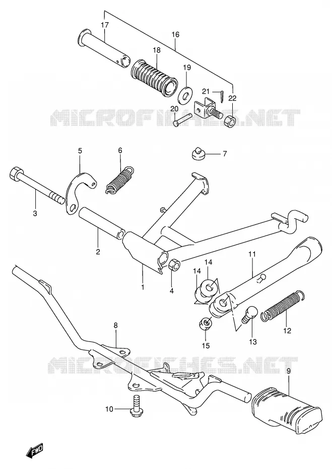 BEQUILLE - REPOSE PIED Suzuki SCOOTER 100 FB 2000  FB100Y(E71)