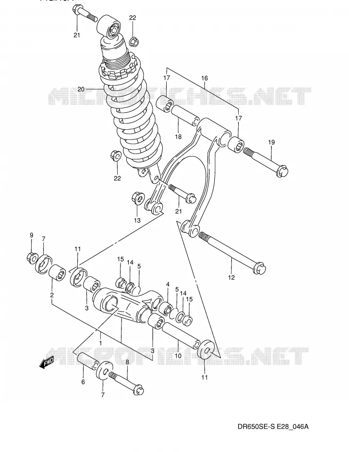BIELLETTE DE SUSPENSION ARRIERE (MODELE R/S) Suzuki MOTO 650 DR 1995  DR650SES(E28)