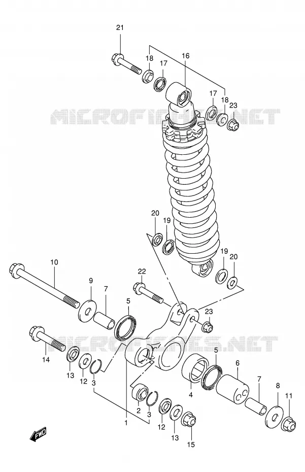 BIELLETTE DE SUSPENSION ARRIERE Suzuki MOTO 125 DR 1996  DR125SET(E4)