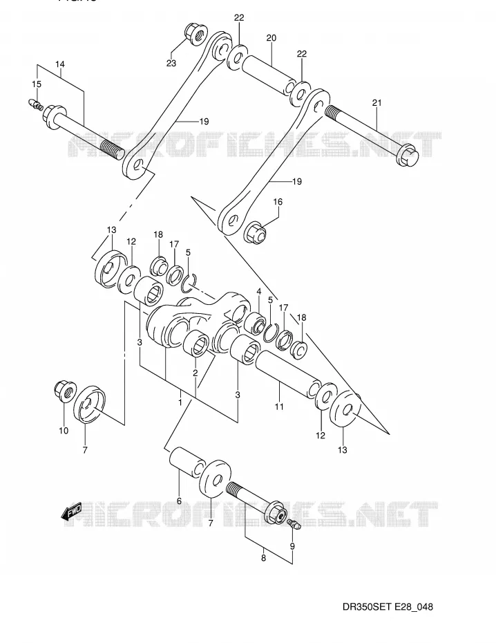 BIELLETTE DE SUSPENSION ARRIERE Suzuki MOTO 350 DR 1990  DR350SL(E28)