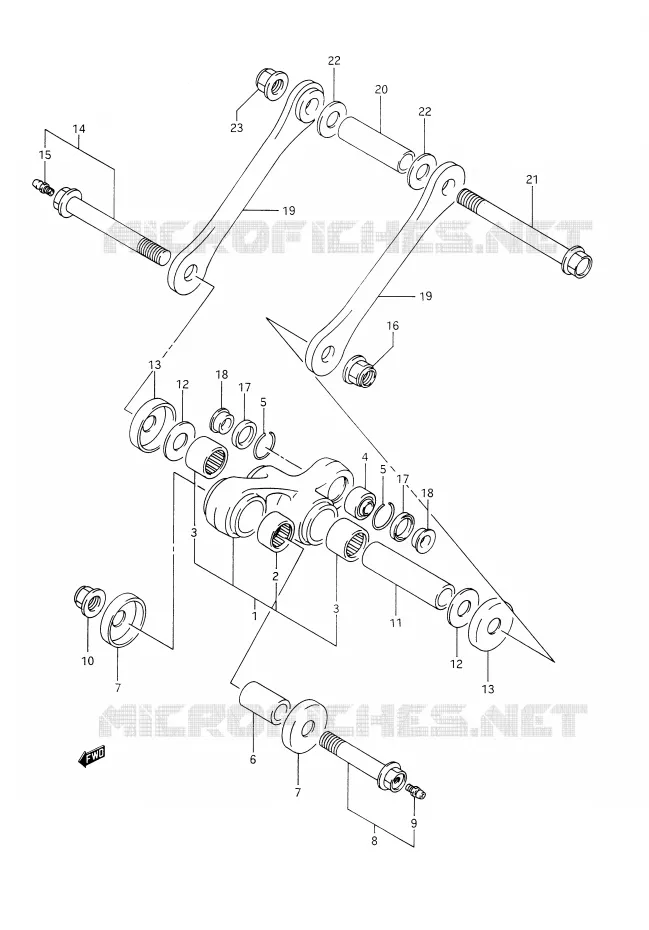 BIELLETTE DE SUSPENSION ARRIERE Suzuki MOTO 350 DR 1992  DR350N(E28)