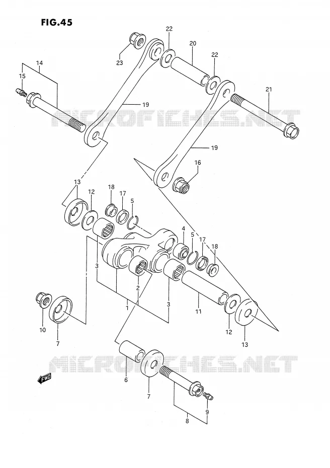 BIELLETTE DE SUSPENSION ARRIERE Suzuki MOTO 350 DR 1994  DR350SR(E2)