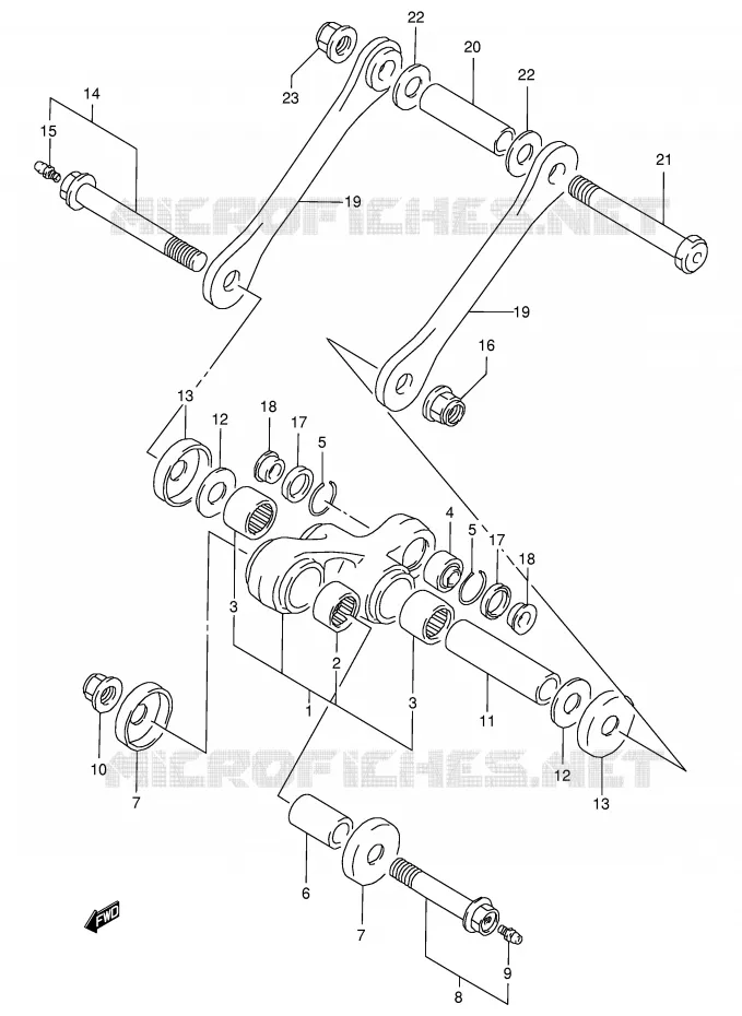 BIELLETTE DE SUSPENSION ARRIERE Suzuki MOTO 350 DR 1998  DR350SEW(E2)