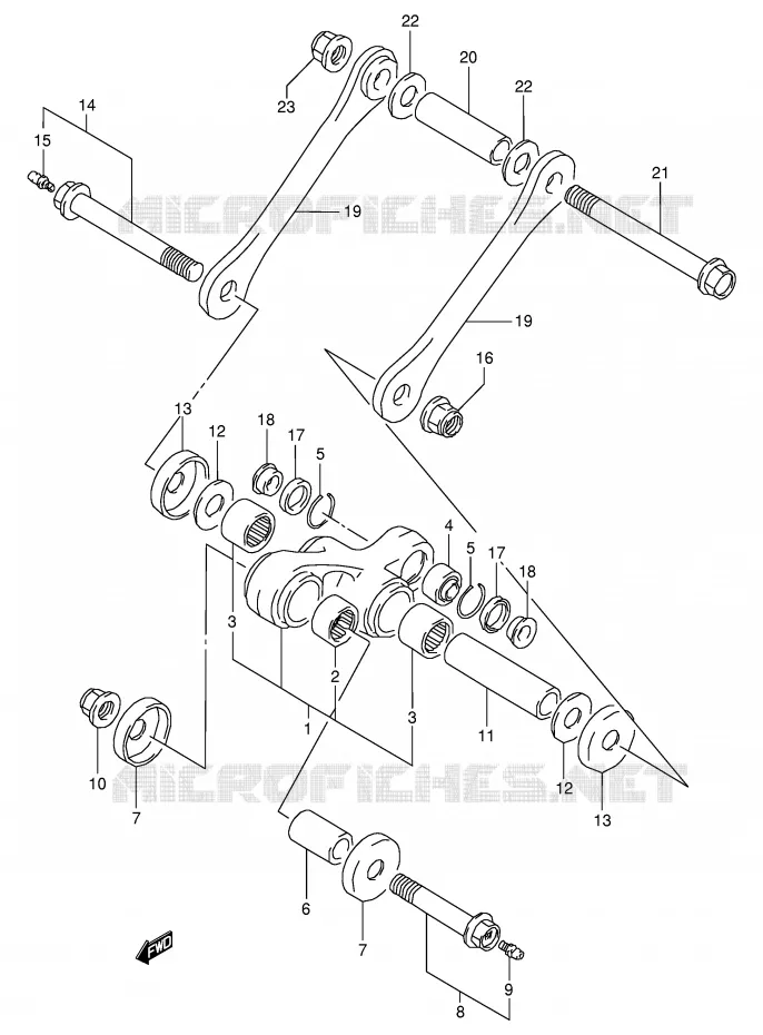 BIELLETTE DE SUSPENSION ARRIERE Suzuki MOTO 350 DR 1999  DR350X(E1)