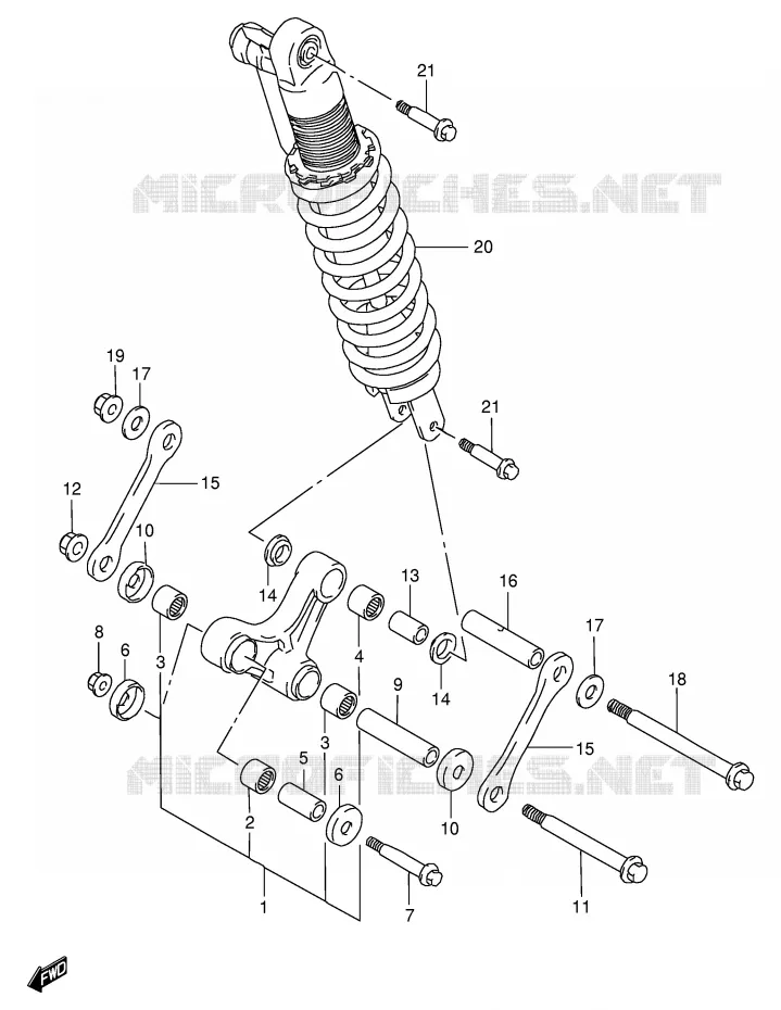 BIELLETTE DE SUSPENSION ARRIERE Suzuki MOTO 650 DR 1996  DR650SEUT(E4)