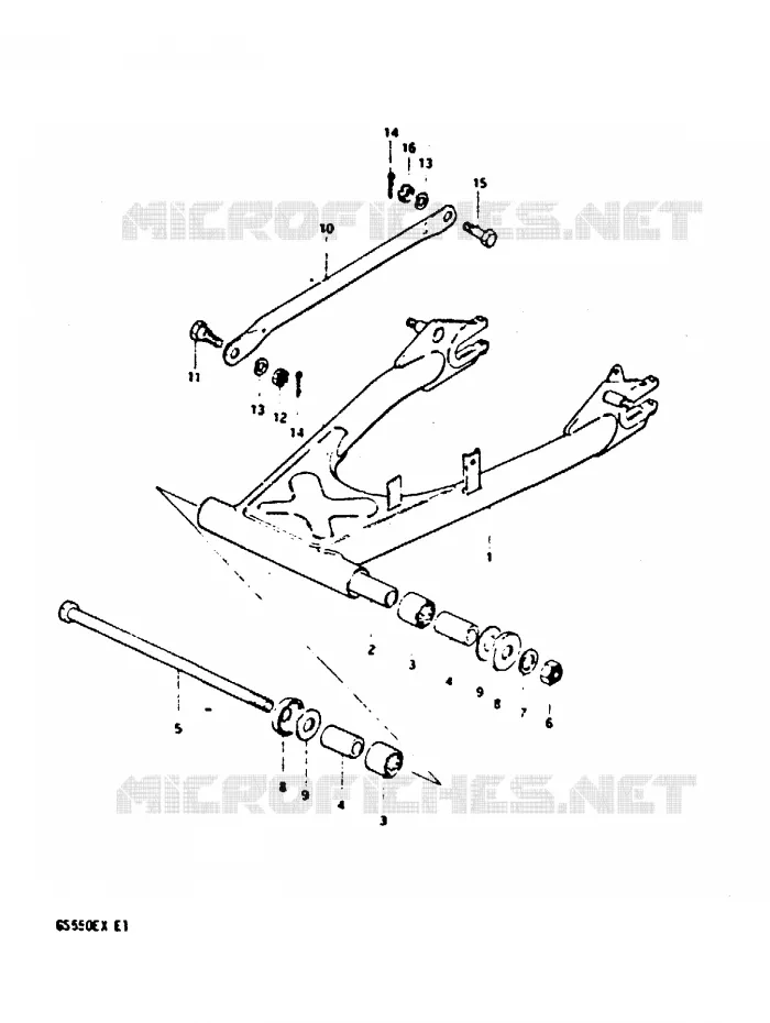 BRAS OSCILLANT ARRIERE (GS550X) Suzuki MOTO 550 GS 1981  GS550X(X)